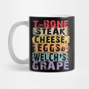 Guest Check T Bone Steak, Cheese Eggs, Welch's Grape Mug